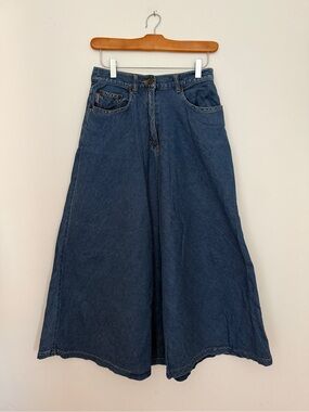 Vintage Denim Jean Long Maxi Skirt